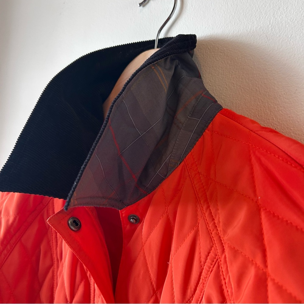 Sharon Young Quilted Classic Preppy Heritage Barn Chore Coat Orange Red Vintage - Picture 7 of 15